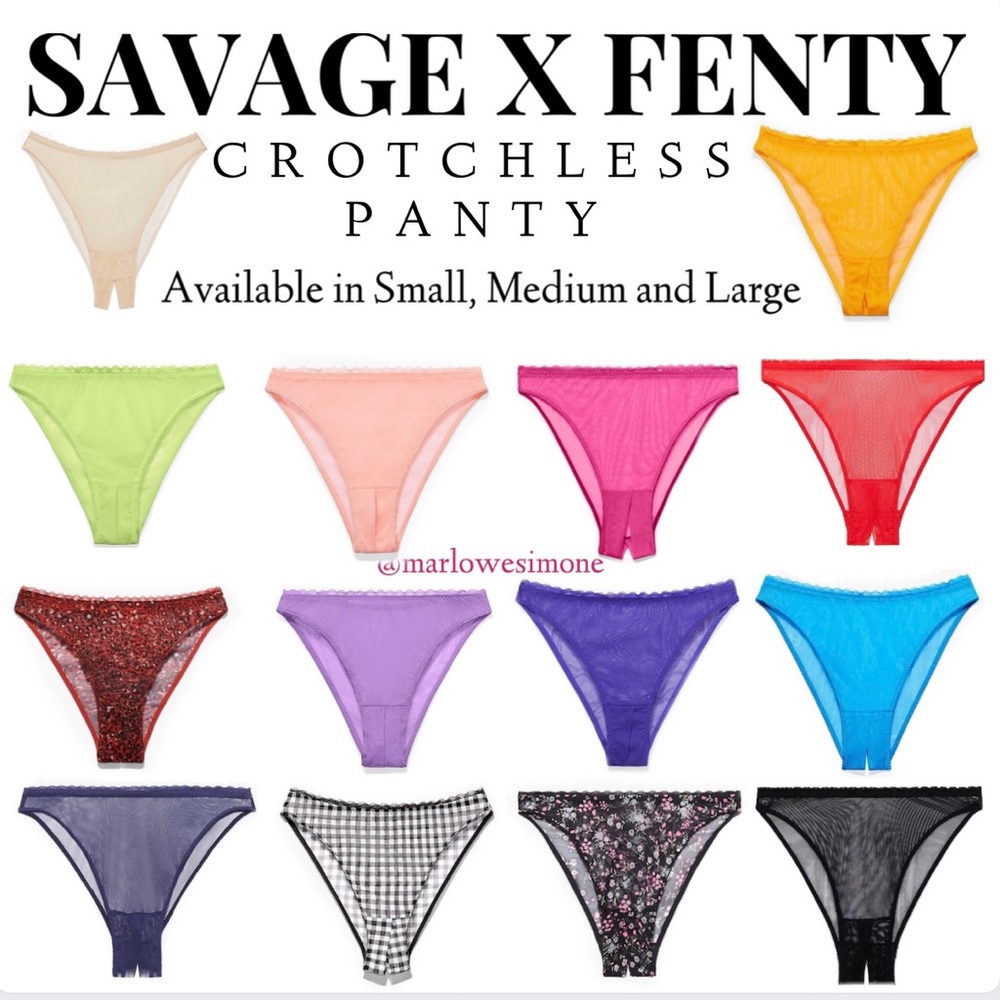 SAVAGE X FENTY Mesh CROTCHLESS Panty BNWT